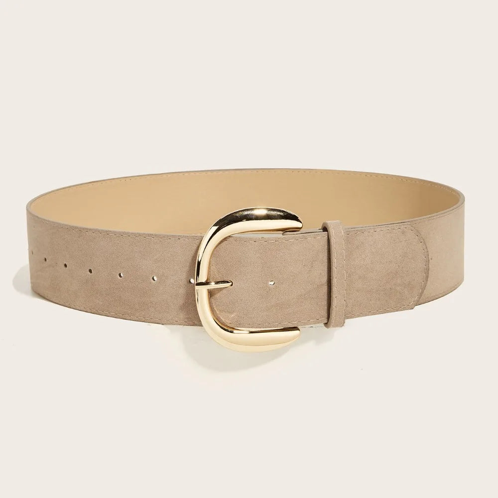 Maillard Styles Suede Leather Wide Belt Luxury Design Trendy Pin Buckle Waistband Casual Versatile Business Waist Strap Gifts