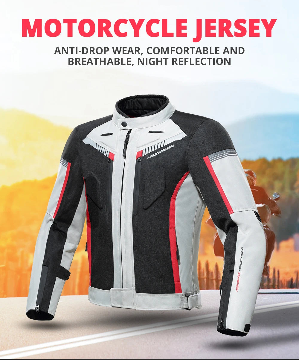 Motocross Jacket Motorcycle Jacket Pants Suit Waterproof Reflective Racing Jacket Men Biker Motorcycle Clothing Four Seasons