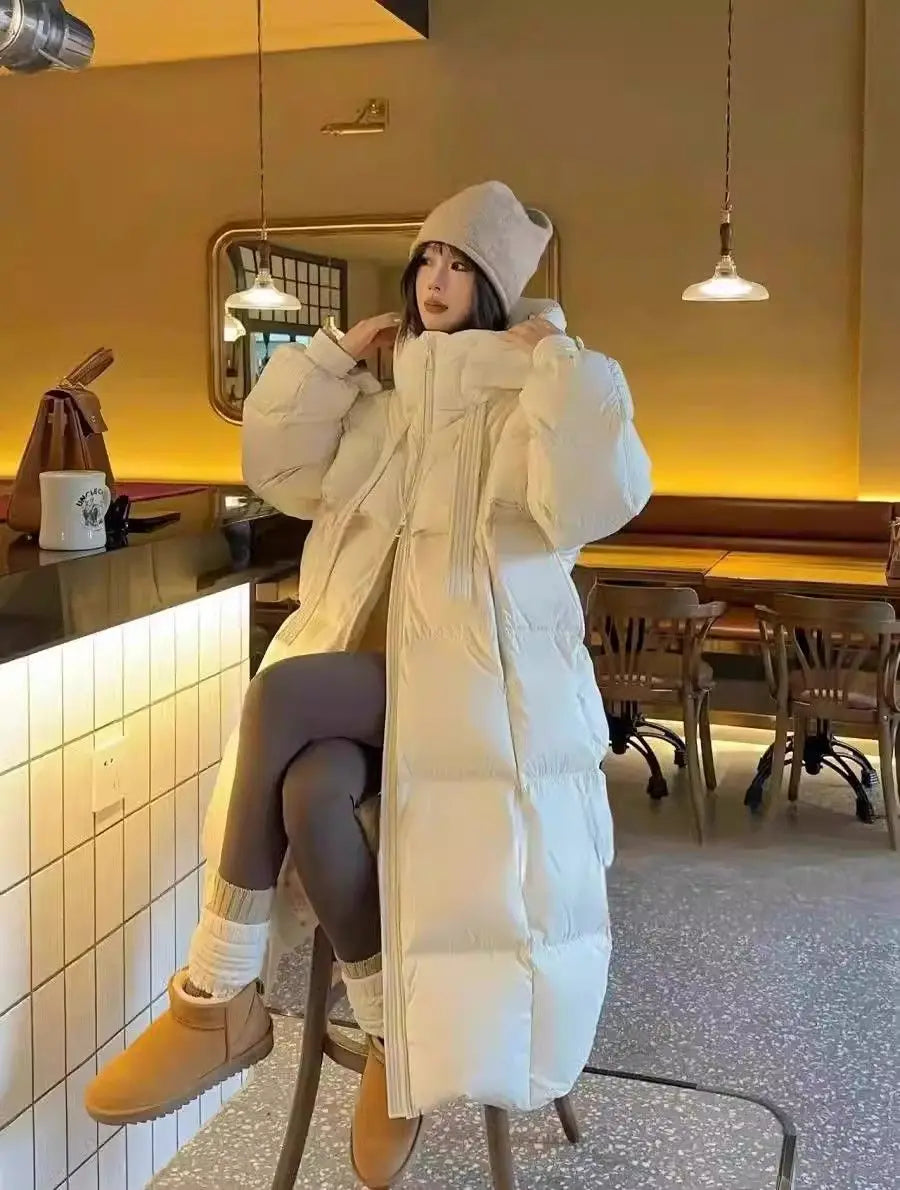 2026 New Winter Cotton Jacket Women's Long Coat Korean Edition Loose Thick Fashion Hooded Jackets Female Warm Parker Overcoat