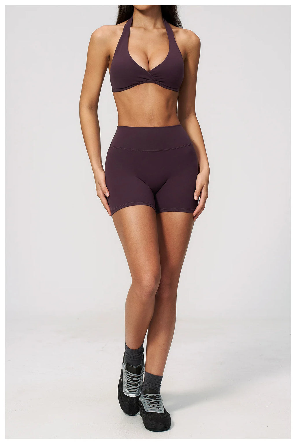 Women Tracksuits 2PCS Yoga Suit Gym Outfits Workout Clothing Deep V Workout Bra High Waist Butt Lift Pants Outdoors Sports Set