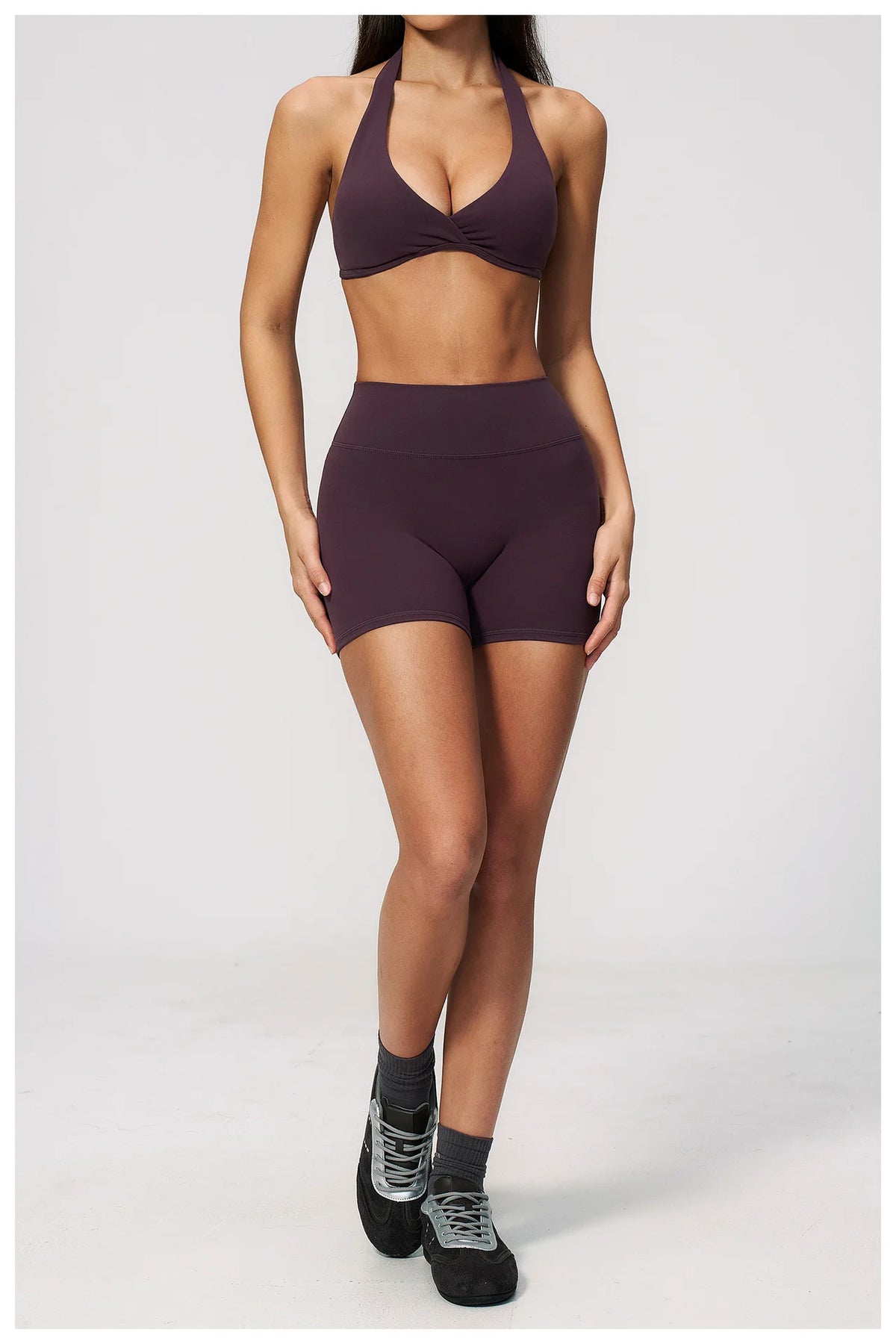 Women Tracksuits 2PCS Yoga Suit Gym Outfits Workout Clothing Deep V Workout Bra High Waist Butt Lift Pants Outdoors Sports Set