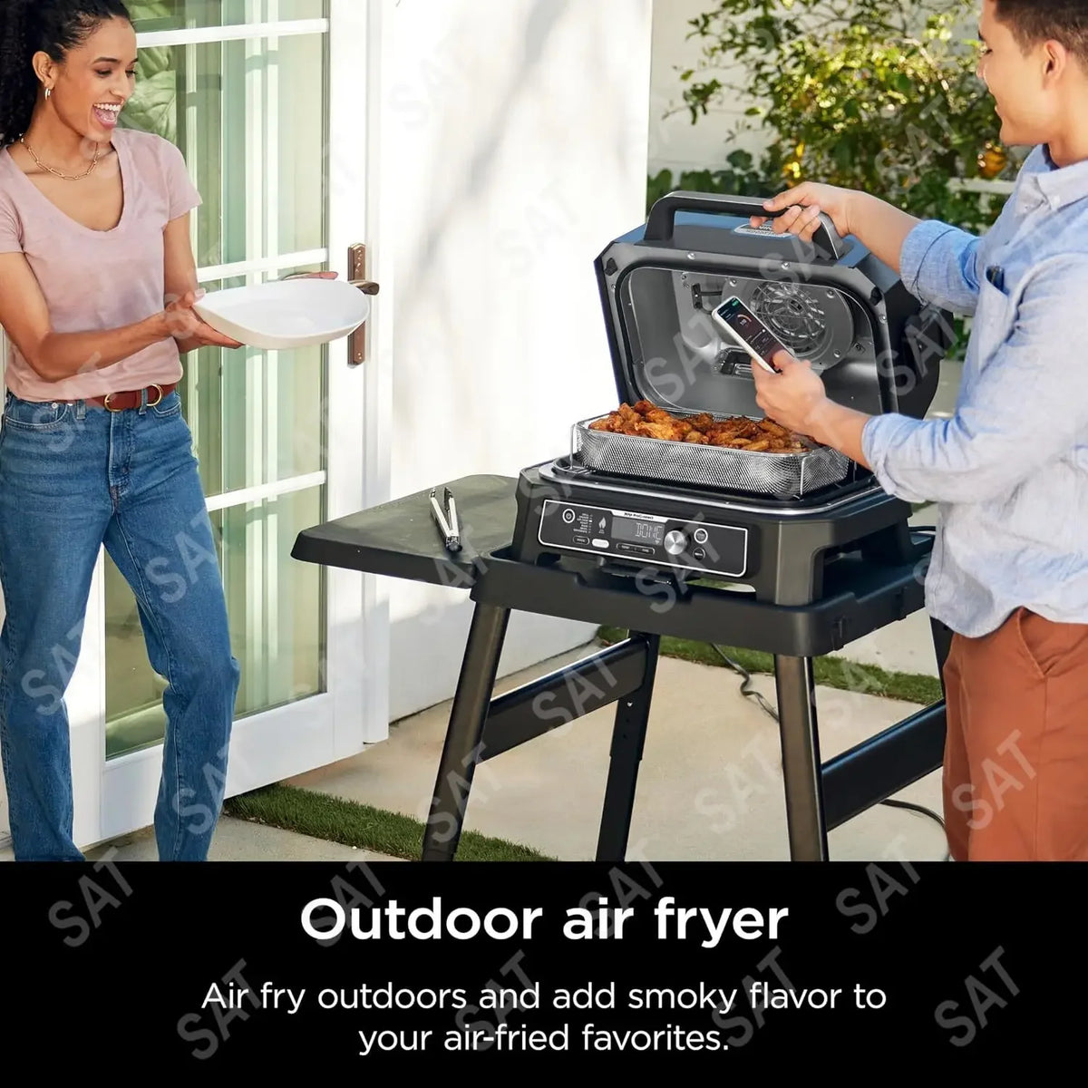 2025 ANinja OG951 Woodfire Pro Connect Premium XL Outdoor Grill & Smoker, Bluetooth, App Enabled, 7-in-1 Master Grill, BBQ Smoke