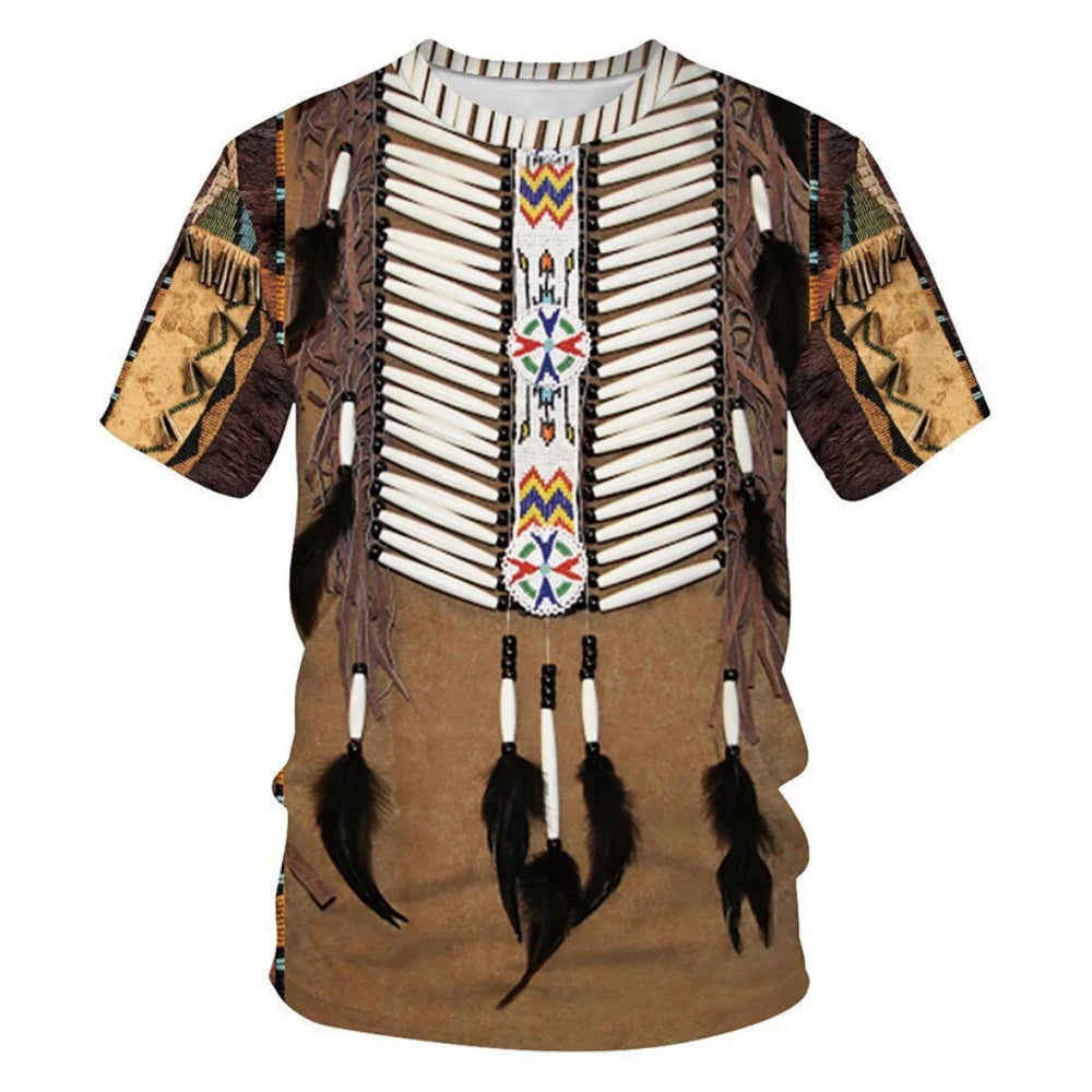 Indian T-Shirts Ethnic Style 3D Print Streetwear Men Women Casual Fashion Oversized Short Sleeve T Shirt Kids Tees Tops Clothing