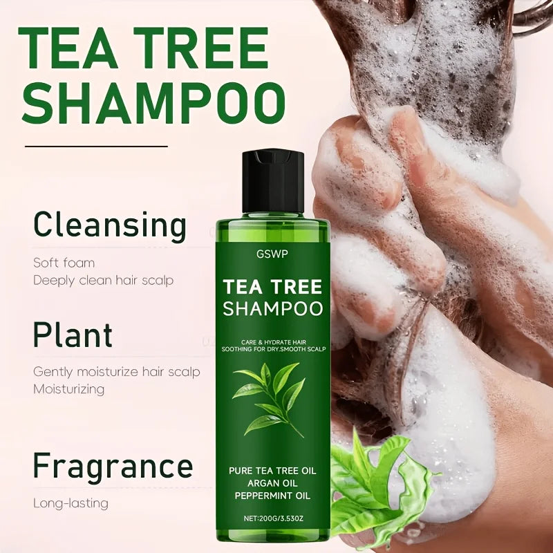 GSWP Tea Tree Shampoo, Deeply Cleanses and Moisturizes, Controls Oil While Keeping Hair Light and Airy.200/400g