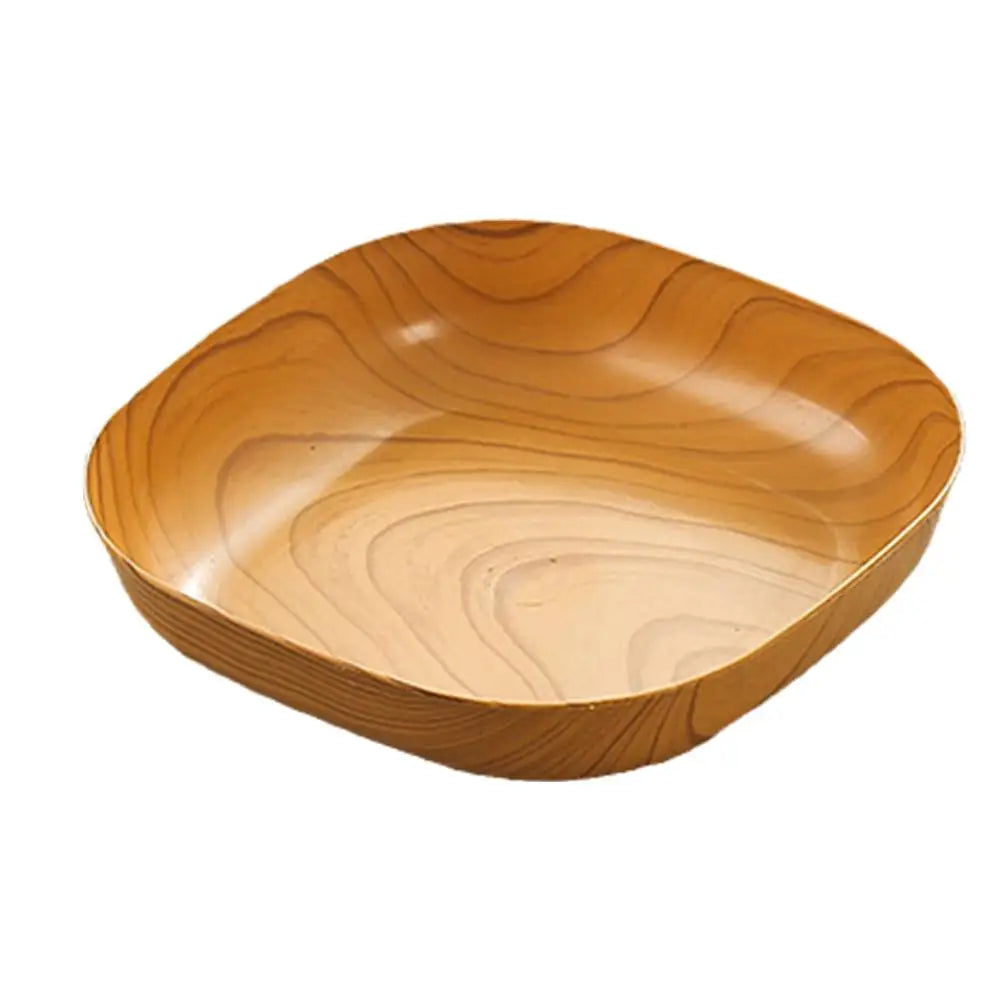 Kitchen Imitation Wood Grain Plastic Square Plate Japanese Afternoon Tea Fruit Dish Tea Tray Plastic Bone Dish Kitchen Tableware