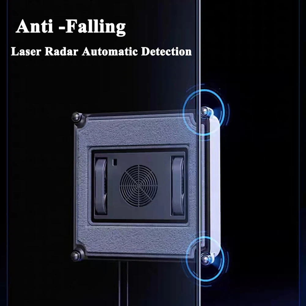 Window Cleaner Robot Dual Water Spray Remote Control Electric Glass Wall Cleaning High Vacuum Suction Window Washer Anti-falling