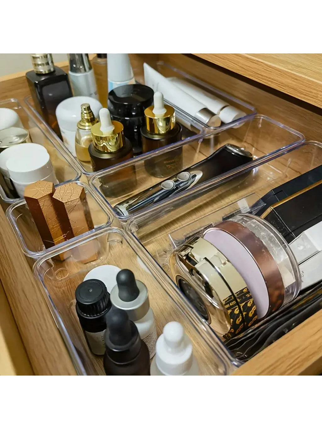 44pcs Drawer Storage Box Set, Multi-Functional Transparent Plastic Drawer Storage Set, Drawer Divider Storage Box and Storage