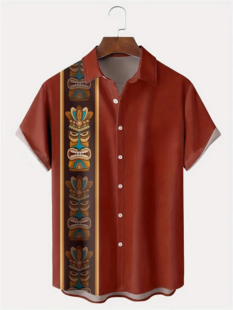 2025 Hawaii Men's Shirts 3d Printed Loose Plus Size Shirts and Blouses High Quality Men's Clothing Beach Party Sweatshirts