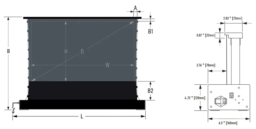 High-quality 72"-150" Laser TV Projector Screen Motorized Floor Rising PET UST ALR Projection Screen Suitable For Home Theater