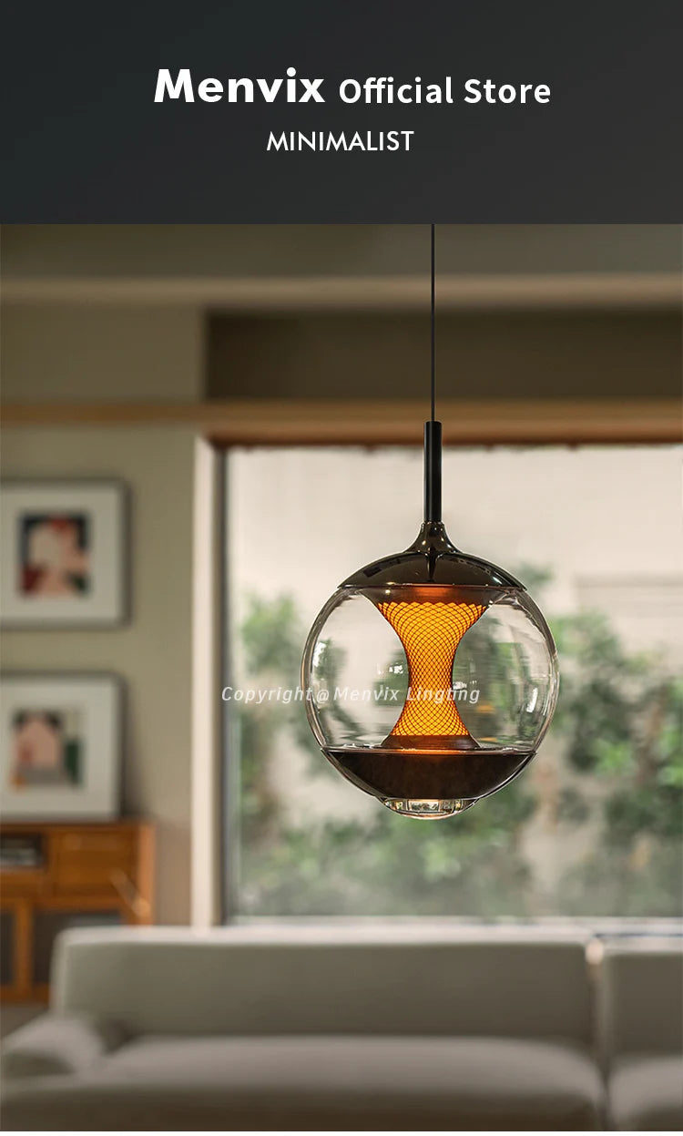Glass Pendant Light Modern Dining Room Table Afterglow Sunset Lamp Entryway Balcony Round Table Bedroom Bedside Sleep Chandelier