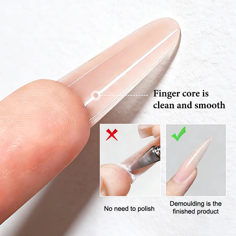 Sandwich Dual Nail Forms 60pcs 15Size Quick Extensions-Dual Forms T-shaped Ellipse Manicure Forms Top Mold Bottom Mold 3D