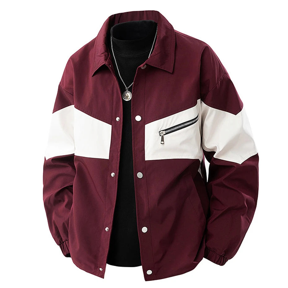 8XL Plus Size Jacket Men Patchwork Coat Spring Autumn Fashion Casual Patchwork Cargo Jacket Male Big Size Outerwear