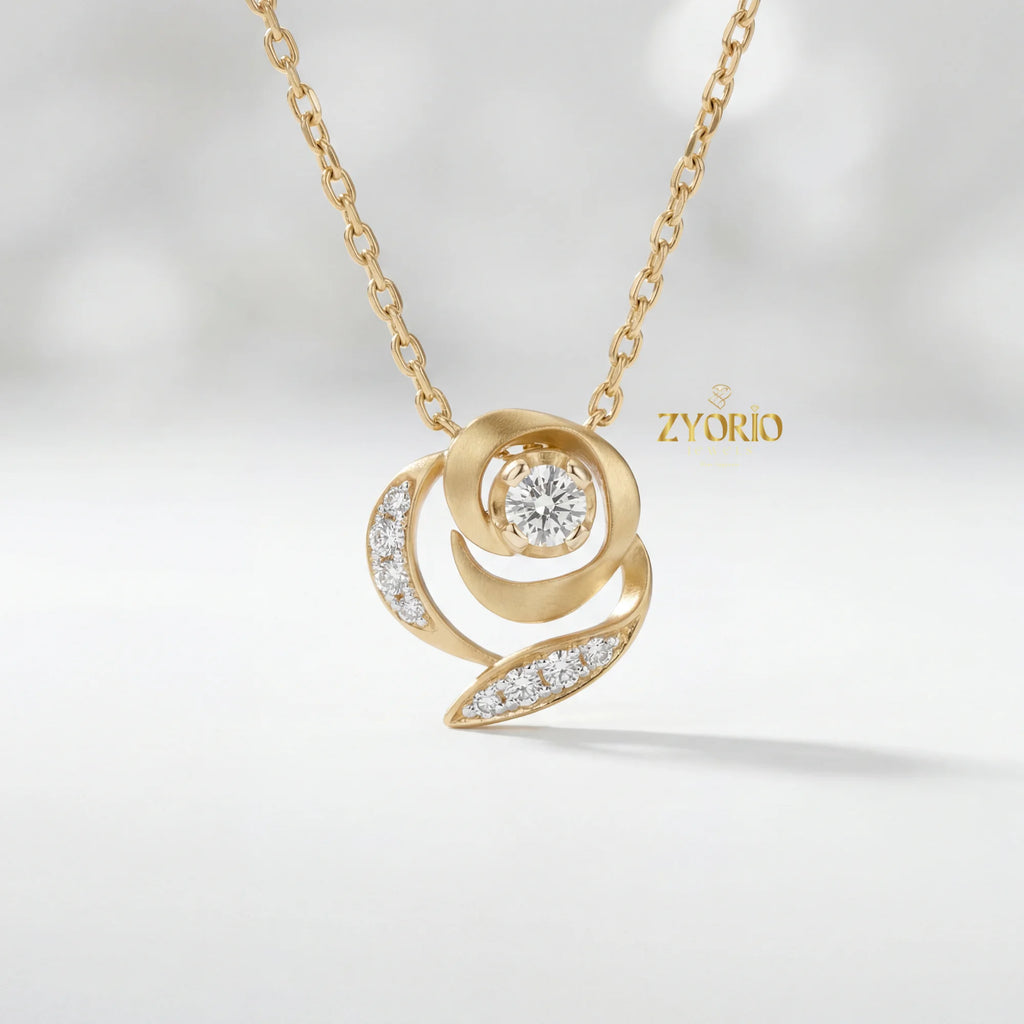 Silver Rose Gold Plated Diamond Pendant Necklace Luxury Engagement Wedding Party Jewelry Sparkling Diamond Women