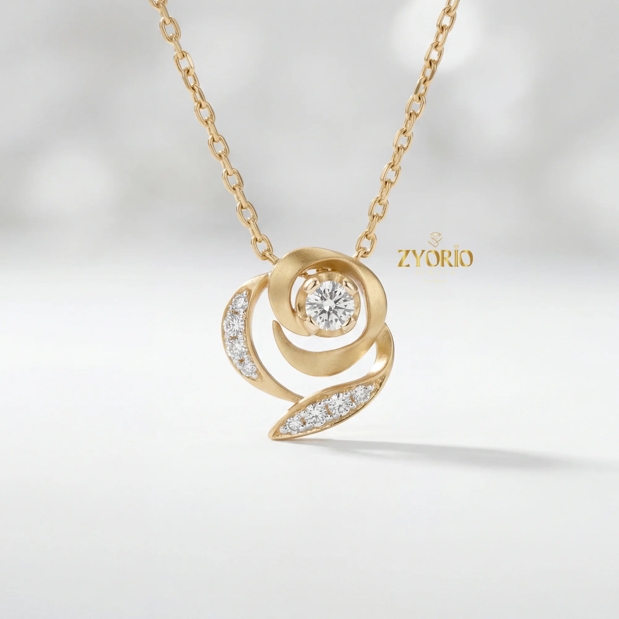 Silver Rose Gold Plated Diamond Pendant Necklace Luxury Engagement Wedding Party Jewelry Sparkling Diamond Women