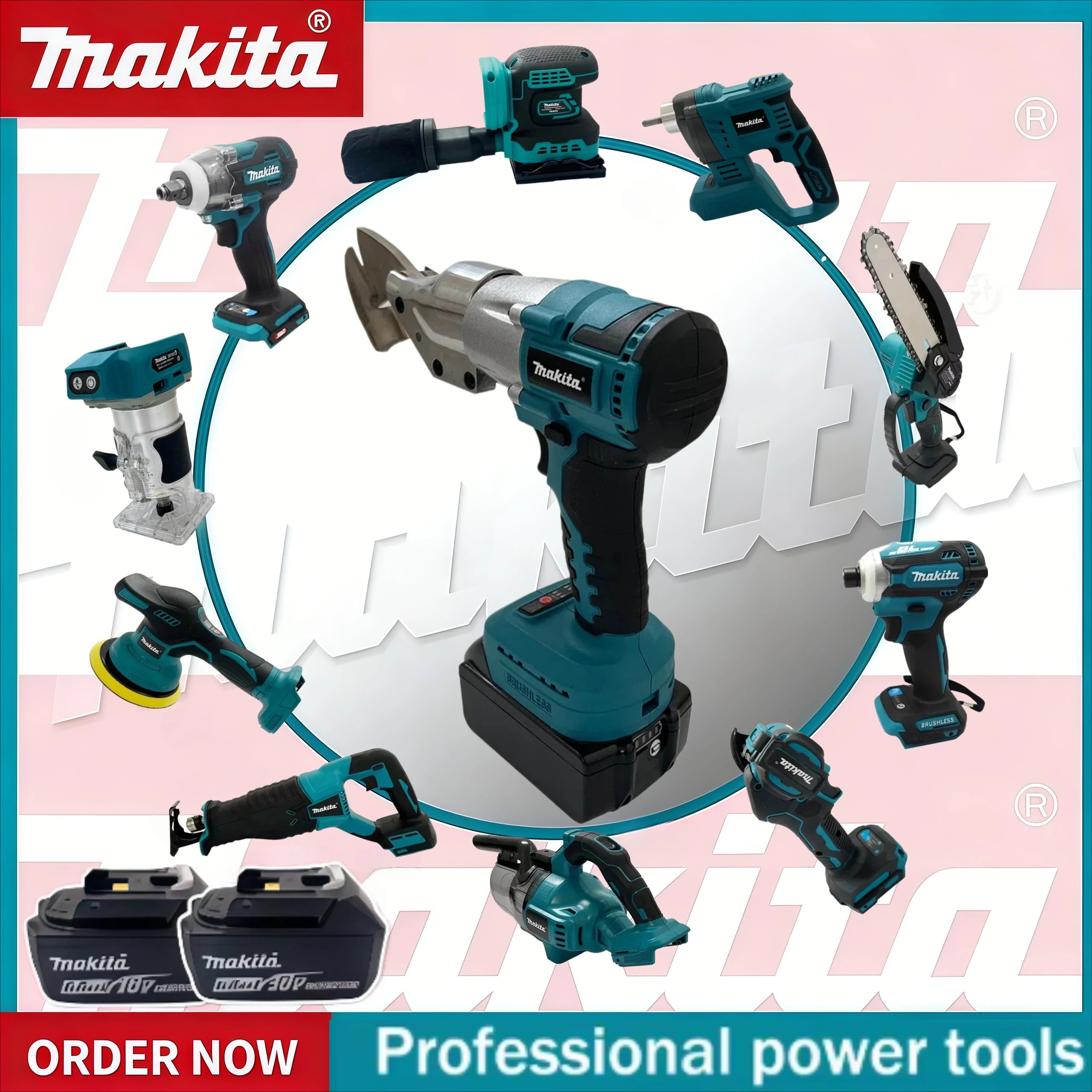 Makita   For Makita Battery Brushless Electric Impact Hammer Drill Angle Grinder Electric Circular Saw Combo Kits