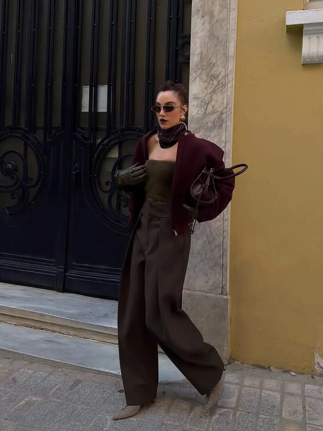 Casual Solid Pleated Loose Long Pants Women Fashion High Waist Straight Wide Leg Trousers 2026 Lady Spring Autumn Commute Wear