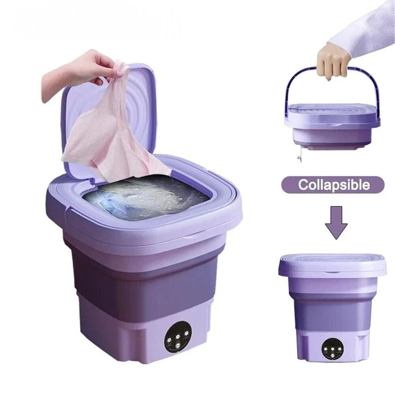 Household Small Foldable Washing Machine with Spin Dryer For Socks Underwear Panties Washer Household Mini Washing Machine