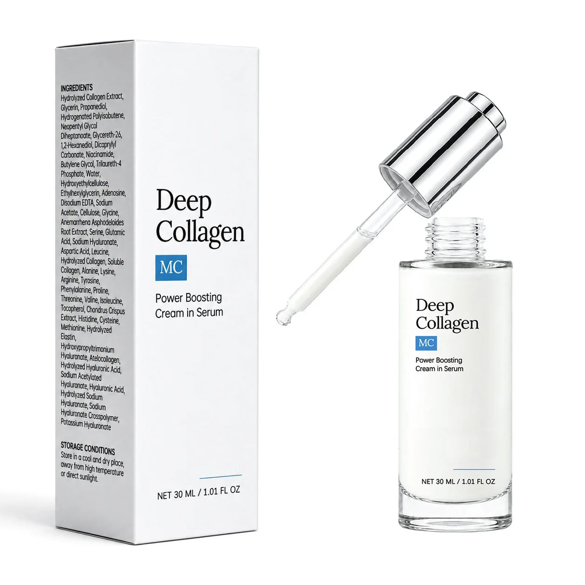 Deep Collagen Power Boosting Cream‑in‑serum Deep Hydrating Firming Facial Essence Improve Dull Skin Moisturizing Face Serum