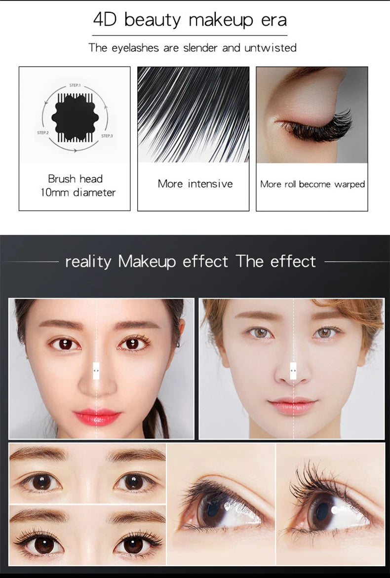1PC 4D Silk Fiber Lash Curling Mascara for Eyelash Extension Black Thick Long Waterproof  Eye Lashes Mascara Makeup Cosmetics