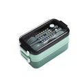 Double-layer Lunch Box 1pc Portable Compartment Food Box Microwave Lunch Box With Fork Chopsticks And Spoon for School Office
