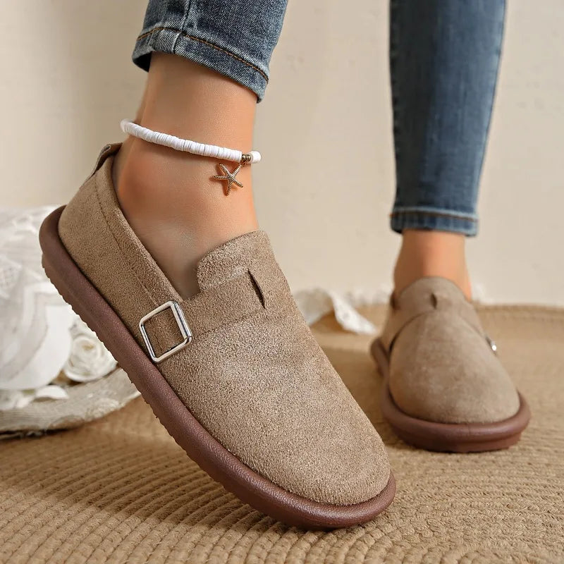 2025 New Thick Bottoming Women's Retro Spring and Autumn  Loafers Flat Non-slip with Skirt Soft Sole Single Shoes Женская Обувь