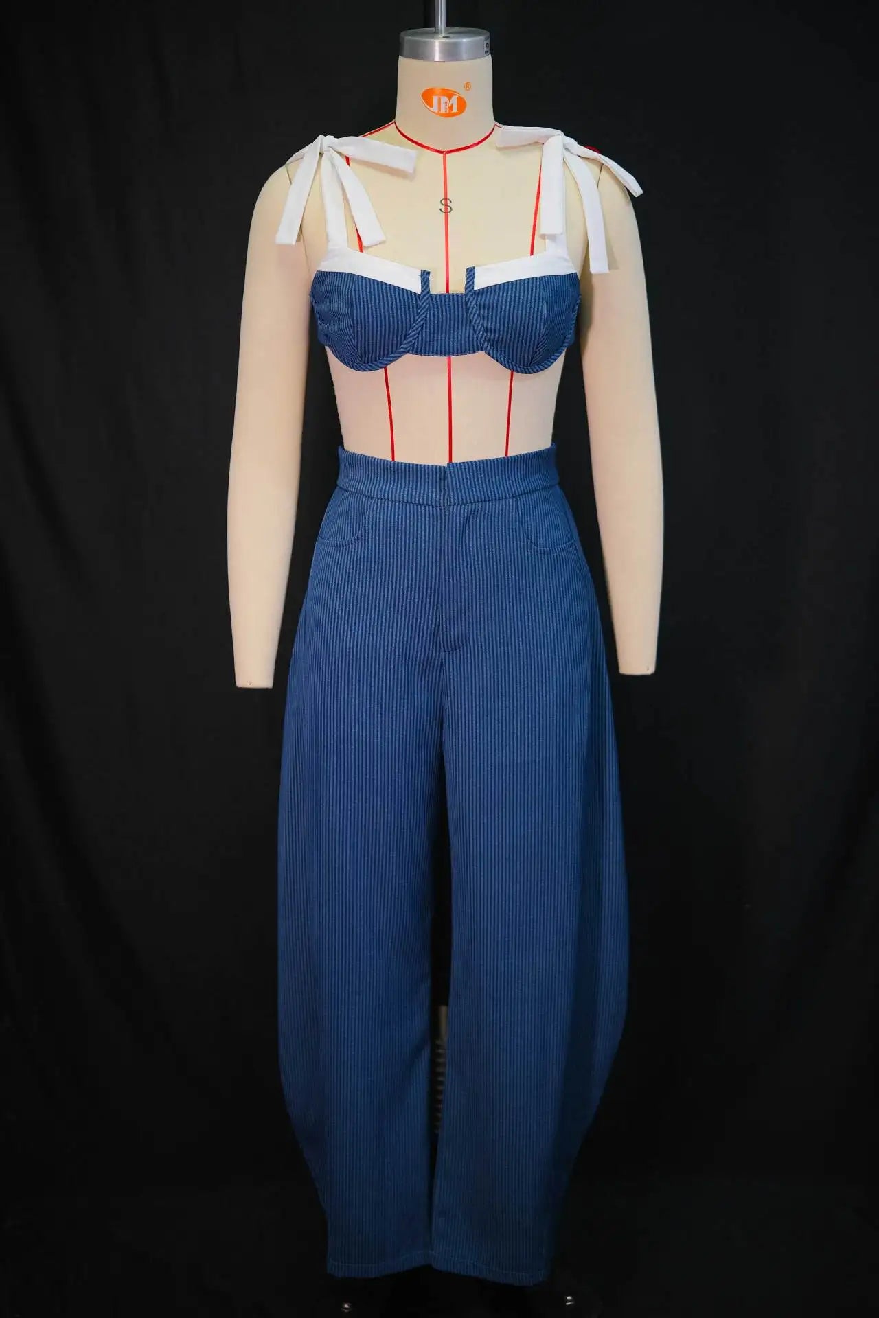 Pant Set Women Two Piece Sets Strapless Sleeveless Sexy Tops Wide Leg Long Pants High Waist Y2k Streetwear Elegant Slim Fit