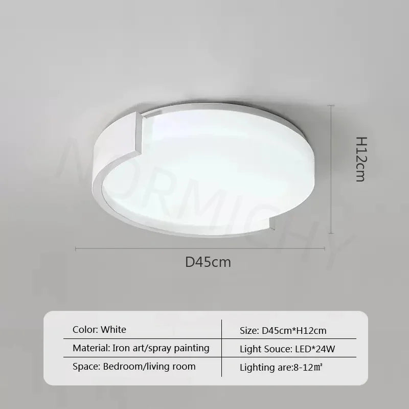 Modern Led Minimalist Nordic Black And White Room Main Light Living Room Circular Ceiling Light New Home Appliance Light Fixture