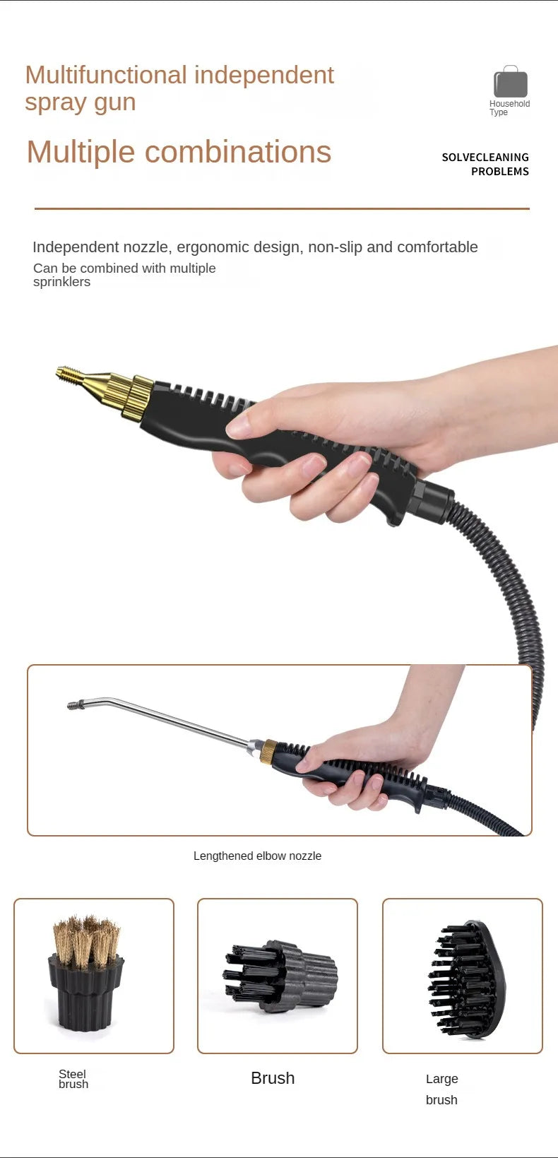 2500W Household High-temperature Steam Cleaner,  Sterilization Air Conditioning Kitchen Hood Home Car Steaming Cleaner 110V 220V