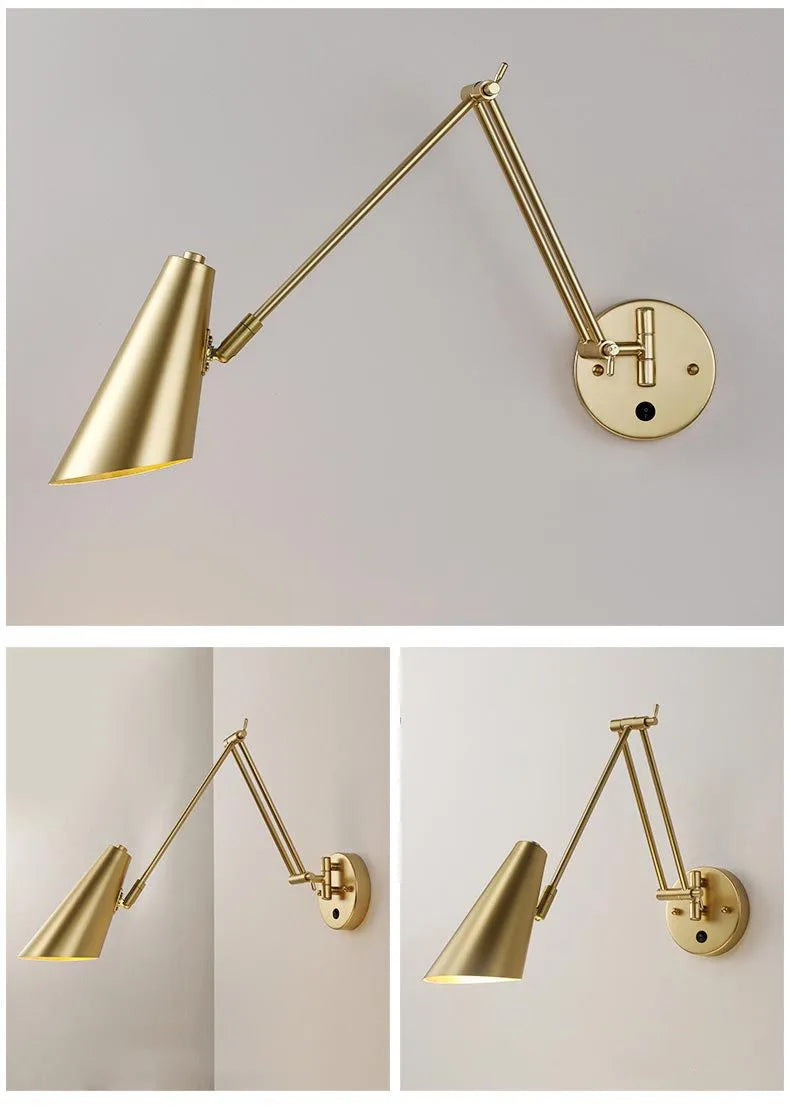 LED Wall Lamps Modern Adjustable Swing Long Arm Internal Touch Sensor Switch Household Bedside Lighting Decor Sconce Lights
