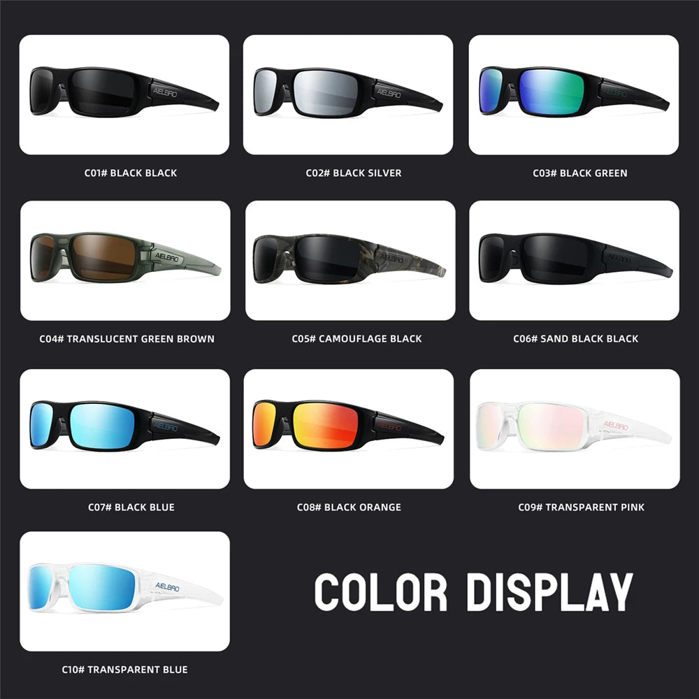 4PCS Sun Glasses – Unisex Square Frames with UV400 Lens, Perfect for Driving, Golf, Fishing All-Weather Outdoor Activities