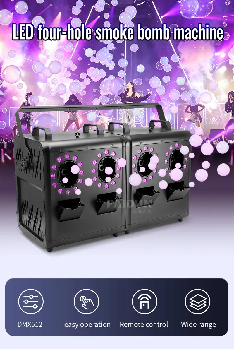 2026 Smoke Bubble Machine LED Fast Smoke Large Continuous Bubbles Fog Bubble Maker For Wedding Party Bar Nightclub Outdoor Event