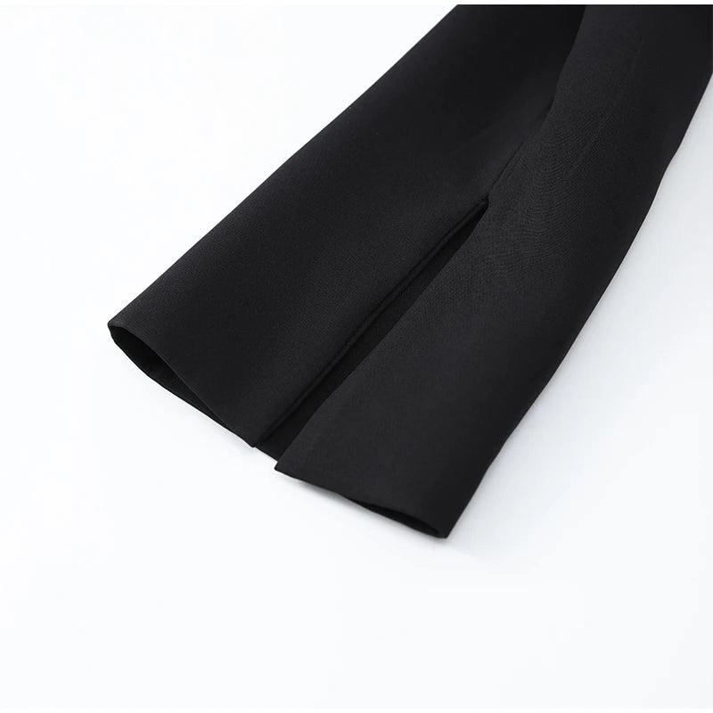 Elegant Hollow Out Mini Dress Women Sexy Long Sleeve Bodycon Waist Cinching Vestidos 2025 Chic Autumn Office Lady Commute Robes