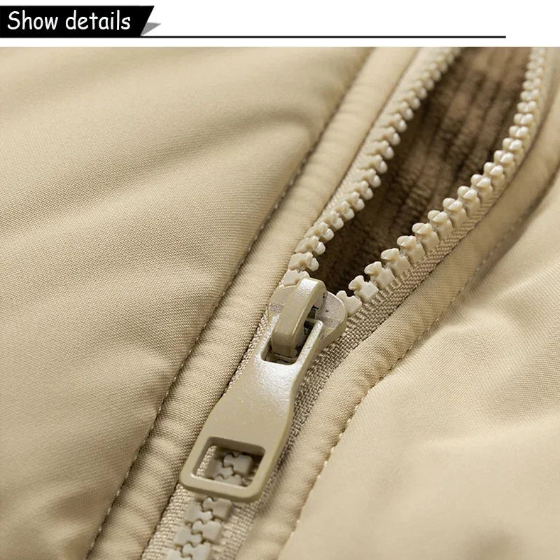 Winter Men Waterproof Windproof Casual Jacket Mens Puffer Hooded Fashion Jacket Man Outdoor Loose Thick Jacket Windbreaker Parka