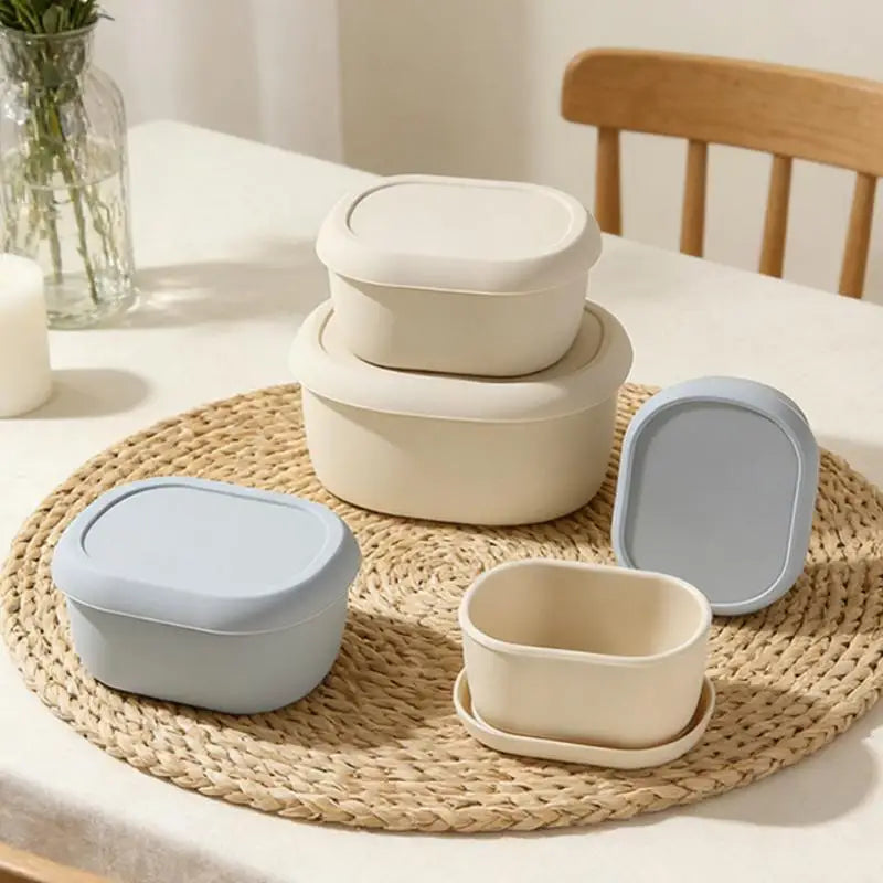 1/3Pcs New Food Grade Silicone Lunch Box With Lid Leak Proof 200 300 600ML Microwave Safe Food Container For Picnic