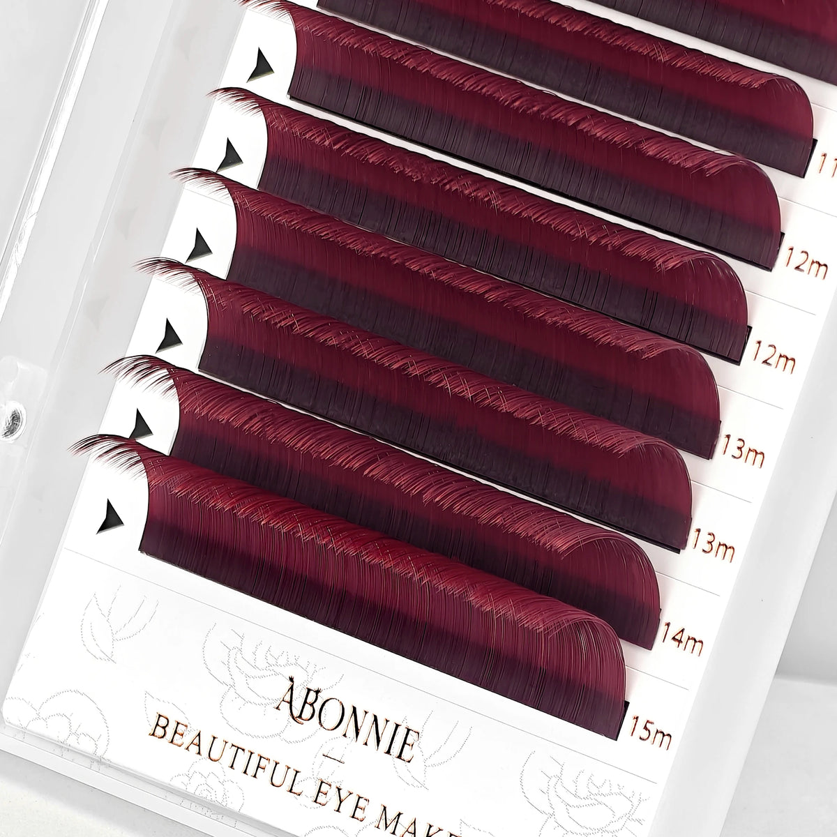 LC LB Burgundy Lashes Wine Red Classic Eyelashes Colored Foxy Eyelash Extensions Individual Eyelash Abonnie Lashes Extensions