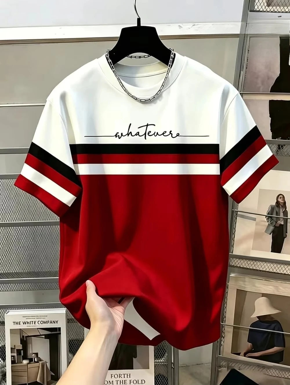 Color-Contrast Vertical Stripes 3D Print Men's Loose-Fitting Breathable Short-Sleeved TShirt Casual Street Trendy Parental Cloth