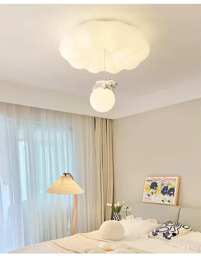 Modern Bear Cream Ceiling Lights Modern Lighting Creative Simple Lamps Living Room Bedroom Lustres Luminaria Decoration Lamparas