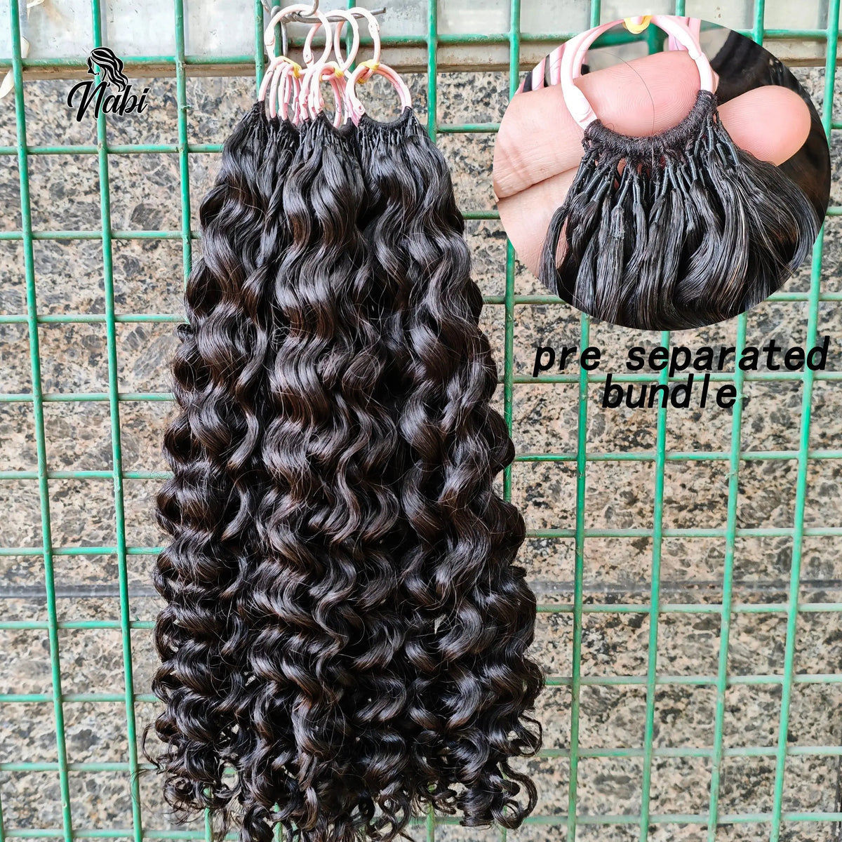 NABI Pre-Separated Crochet Human Hair Bundle Miracle Knots Braiding 14-18inch Water Wave Curly Human Hair for Women