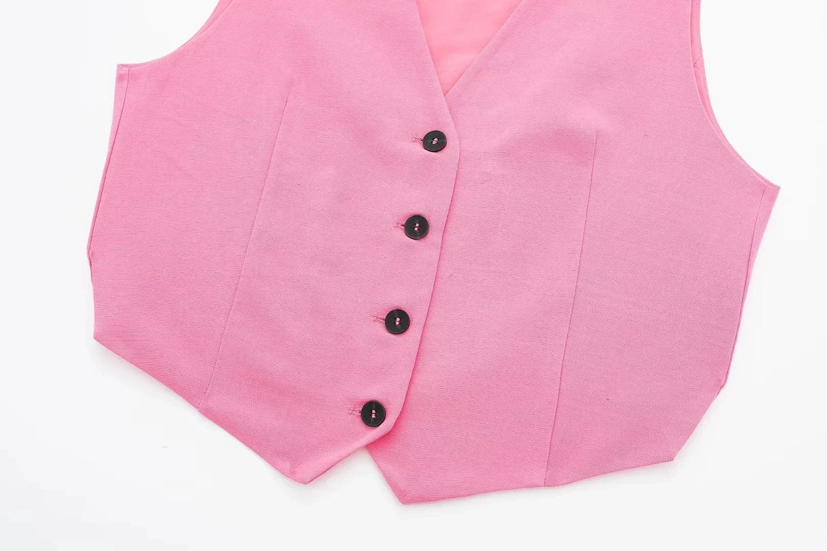 HH Women Solid Casual 2 Piece Set V Neck Single Breasted Vest Top High Waist Slim Shorts Female Casual Office Lady Daily Wear