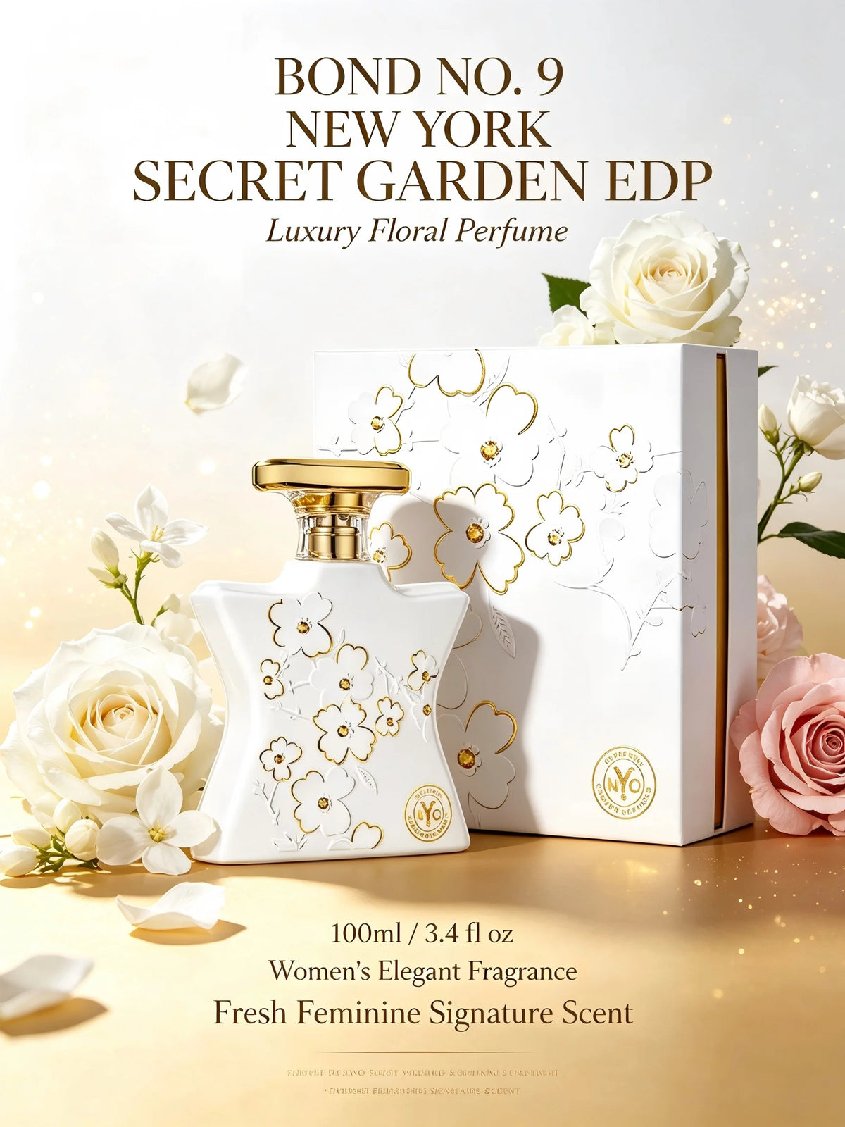 Bond No. 9 New York Secret Garden EDP 100ml 3.4 fl.oz Women Luxury Floral Perfume Elegant Long Lasting Signature Scent Fresh Feminine Fragrance Fall Back To School Halloween Thanksgiving Christmas Holiday Birthday Wedding Ann