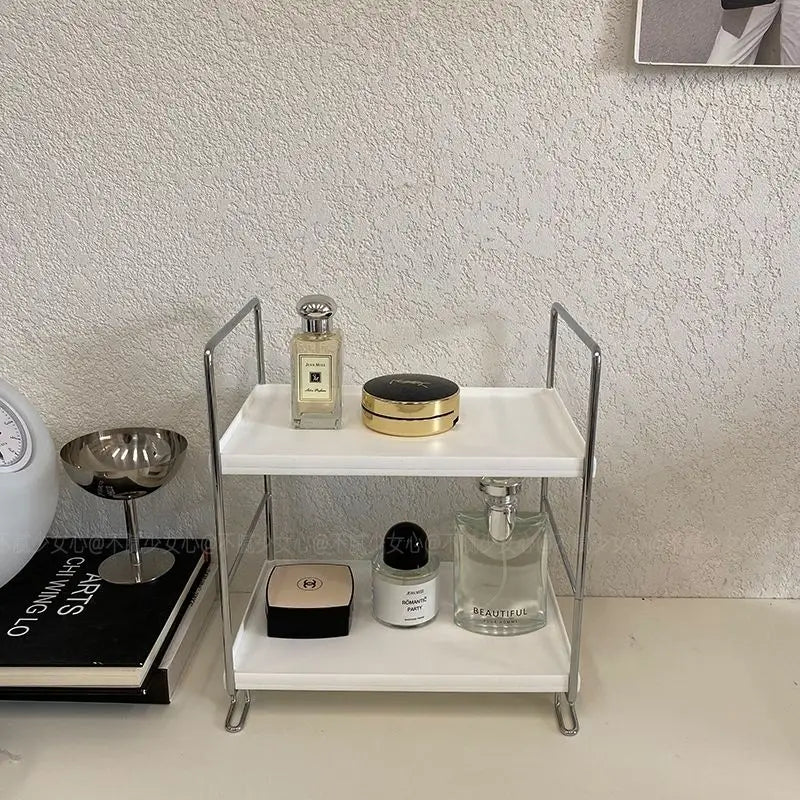 Desktop Organizer Rack Cosmetic And Skin Care Products Storage Shelf Iron Material Bedroom Living Room Kitchen Bathroom Use