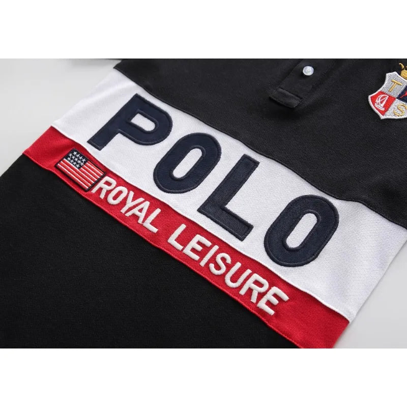 Plus Size 7XL 100% Cotton Summer Men's Polo Shirts Luxury Short Sleeve Contrast Color Letter Embroidery Simple Casual Male Tees