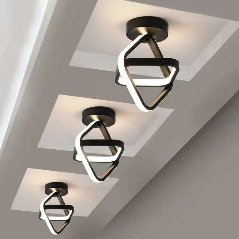 Modern LED Aisle Ceiling Light 2 Ring Creative Dimmable Living Room Ceiling Lamp Hallway Entrance Balcony Office Indoor Lighting