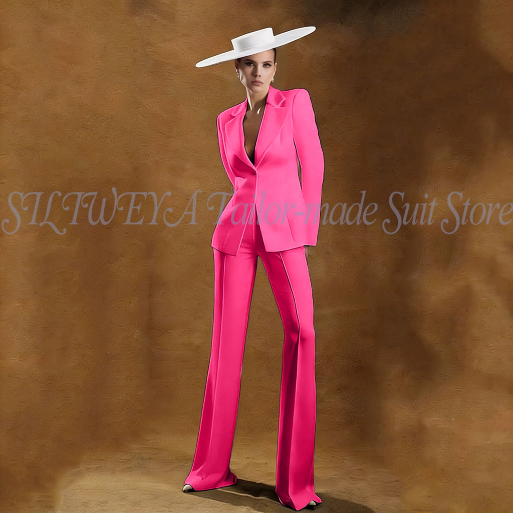 Ladies White Tailored Blazer Trousers Set Workplace Business Occasion Formal Attire 2026 Women Fashion Chic Office Commute Suit