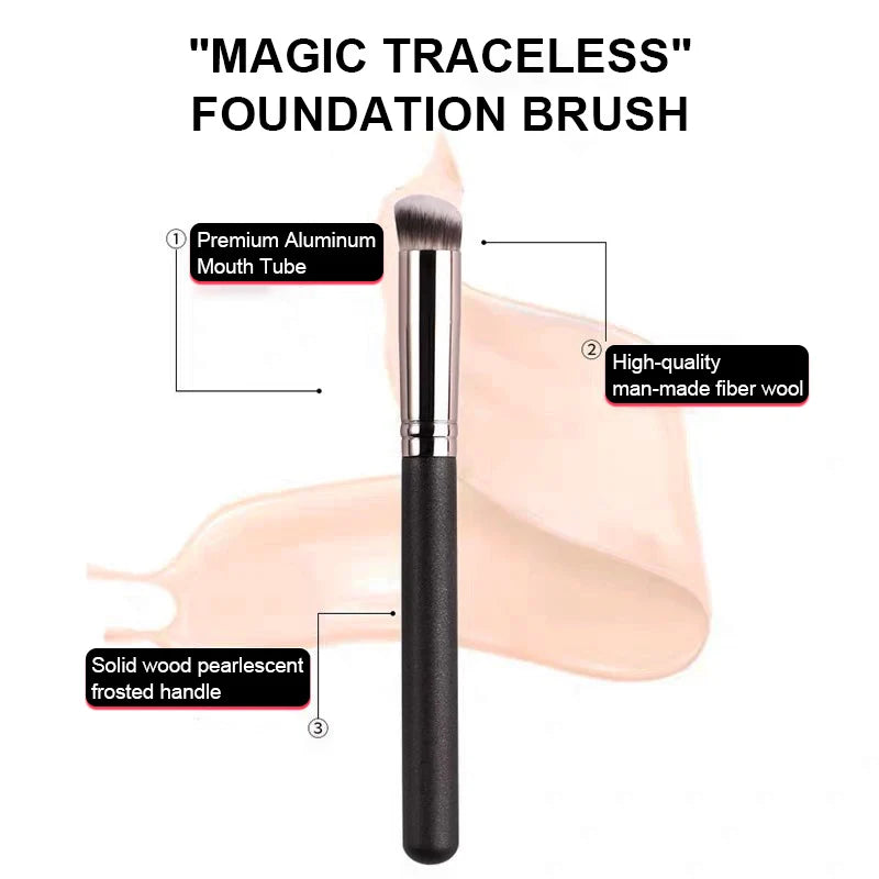Makeup Brushes Foundation Concealer Angled Seamless Cover Synthetic Dark Circle Liquid Cream Cosmetics Contour Brush Beauty Tool