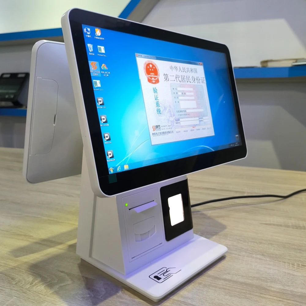 15.6 Inch Smart Cashier POS System with ID Card Scanner and Printer