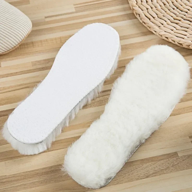 Natural Sheepskin Insoles Winter Real Fur Wool Insoles Men Women Warm Soft Thick Warm Cashmere Snow Boots Shoe Pad