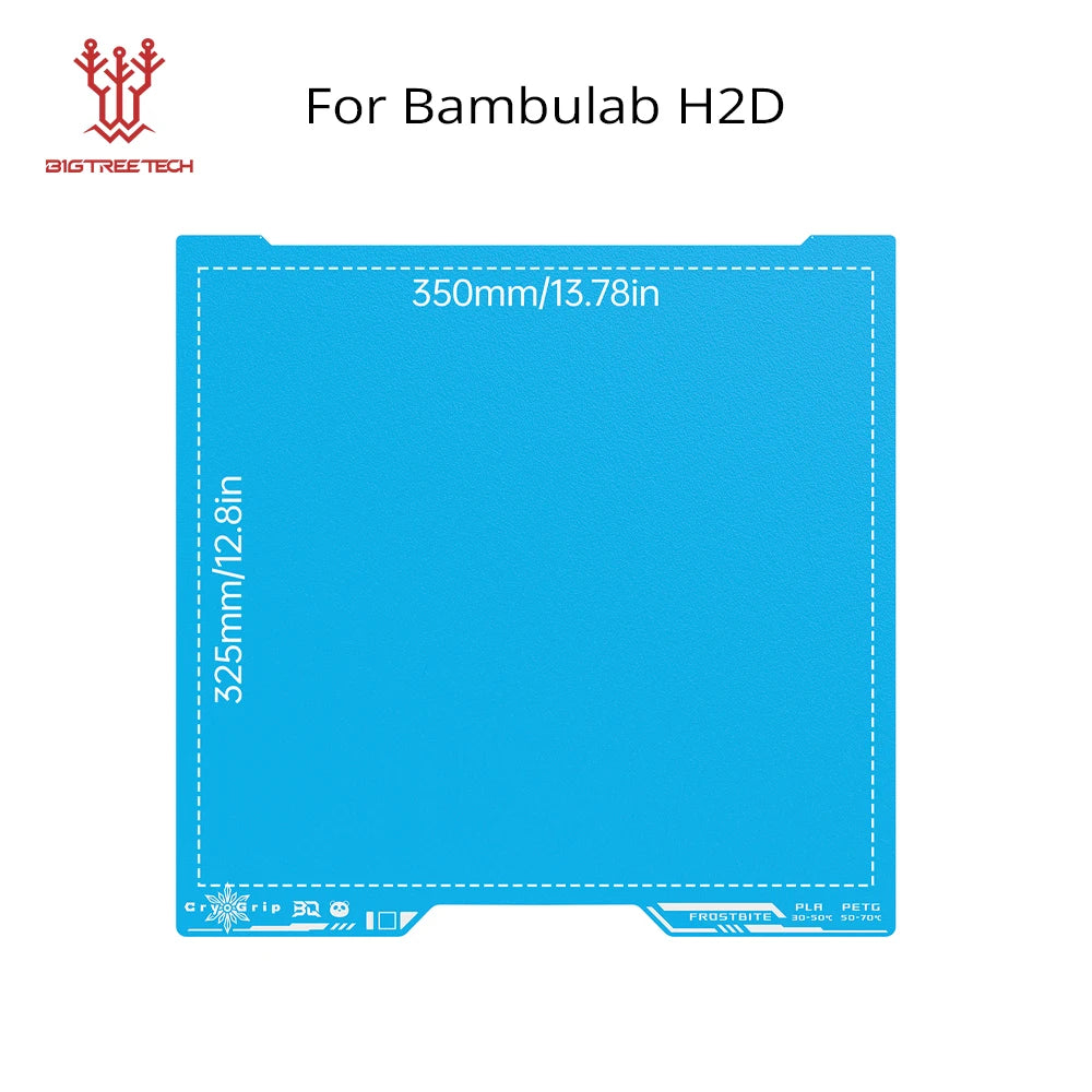 BIQU Panda Build Plate CryoGrip Pro Coating No Clog Spring Steel Double-sided for BambuLab Voron Kobra Adventurer 5M 3D Printer