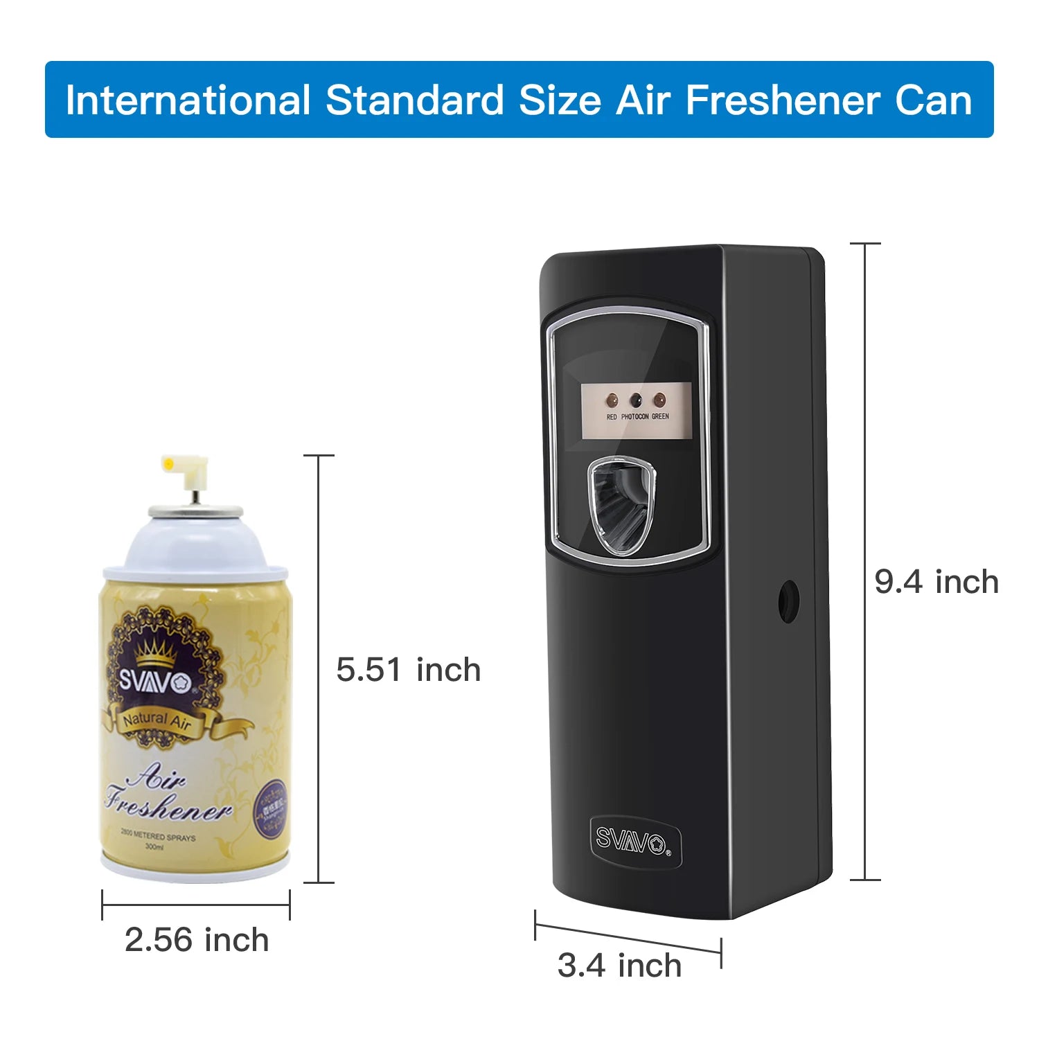 SVAVO Automatic Aerosol Dispenser Wall Mounted Light Sensor Timing Air Freshener Auto Perfume Dispenser for Home Toilet