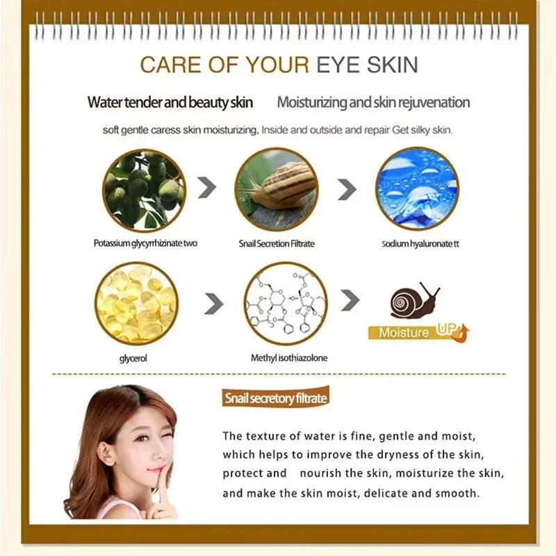 Skincare Set Snail Collagen Cream Anti Aging Whiten Skin Face Cream Fade Dark Eye Circles Remove Eye Bags Eye Serum